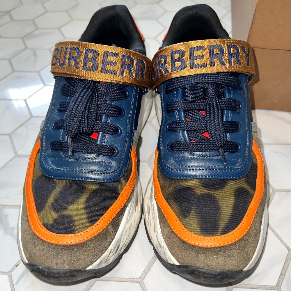 BURBERRY Ronnie Mixed Media Sneakers - Picture 2 of 13